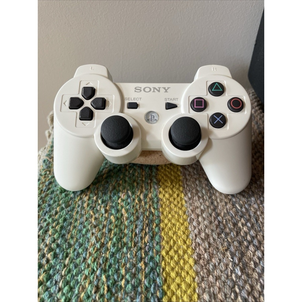 Sony PS3 DualShock 3 Wireless Sixaxis Controller White Ceramic OEM Tested Works